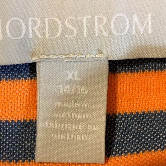 Nordstrom Boys Cotton Striped Button Stretch Short Sleeve Polo Shirt Size XL - Picture 7 of 13
